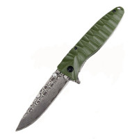 Нож Ganzo G620, клинок с травлением, зеленый