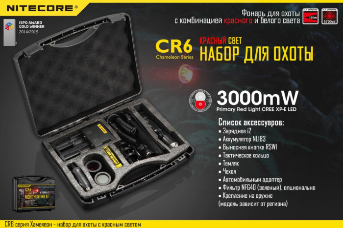Набор для ночной охоты Nitecore CR6, в подарочном кейсе  