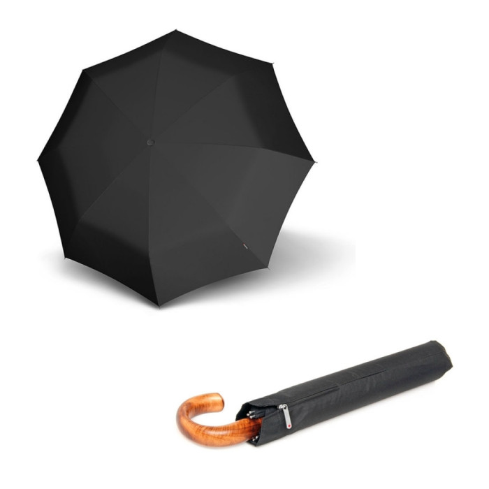 Зонт Knirps 828 Topmatic SL Crook Black Полуавтомат / Складной / 8спиц / D102x41,5см  