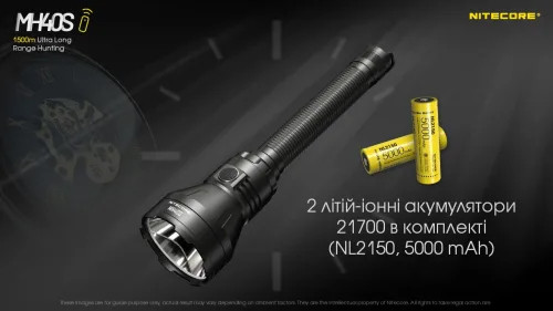 Фонарь Nitecore MH40S (Luminengin G9, 1500 люмен, 7 режимов, 2x21700, USB Type-C), комплект  