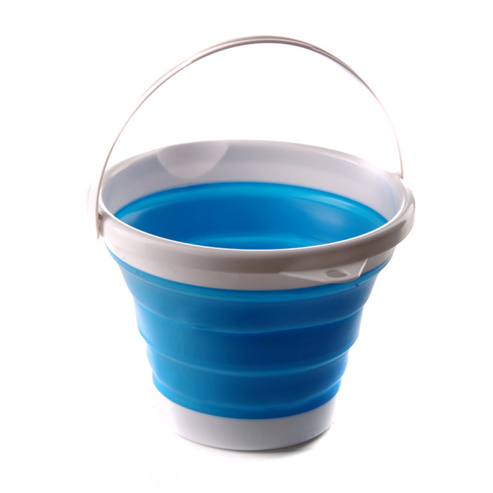 Ведро складное силиконовое СИЛА 5 л blue  