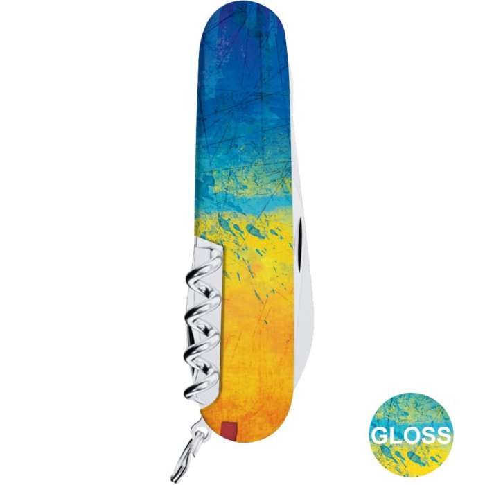 Складной нож Victorinox CLIMBER UKRAINE Желто-синий рисунок  