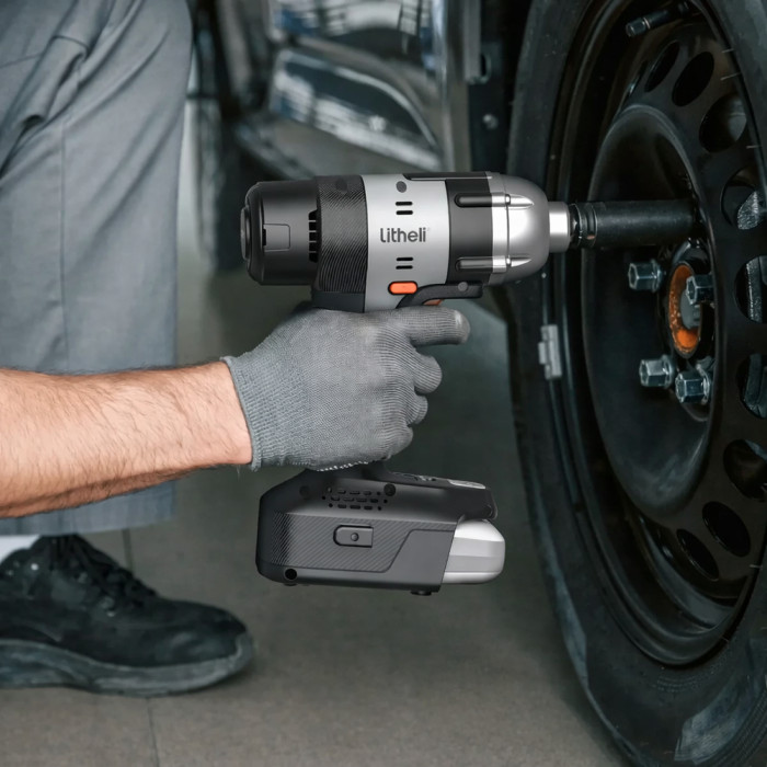 Аккумуляторный ударный гайковерт Litheli бесщеточный, питание от павербанка (УМБ Litheli Power Bank 20000 mAh, 45 W, 2А в комплекте)  