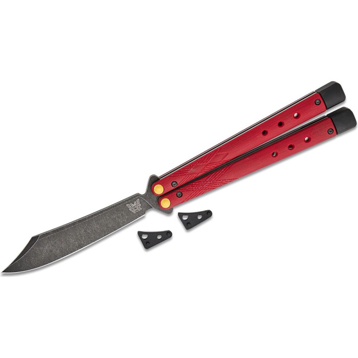Нож Benchmade Necron, balisong, ruby ​​red G10  