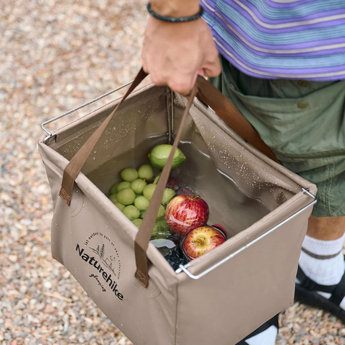 Складной контейнер для воды из ПВХ Naturehike CNH22SN002, 20л, светло-коричневый  