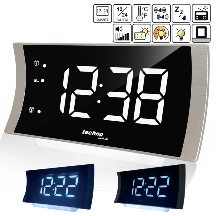 Часы настольные с радио Technoline WT494 Silver (WT494)  