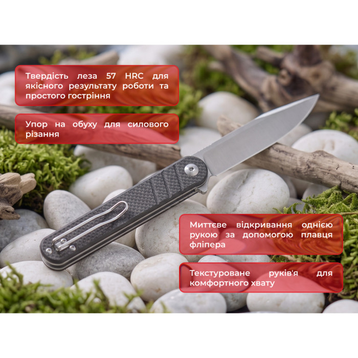 Нож складной туристический Ganzo G772-BK (8.9 см) 8CR14/G10 черный  