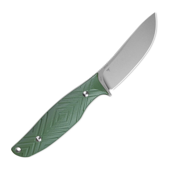 Нож с чехлом туристический SRM Fossa 605T-GP, (8.8 см) 14C28N / G10 зеленый  