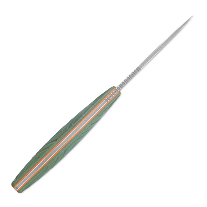 Нож с чехлом туристический SRM Fossa 605T-GP, (8.8 см) 14C28N / G10 зеленый  