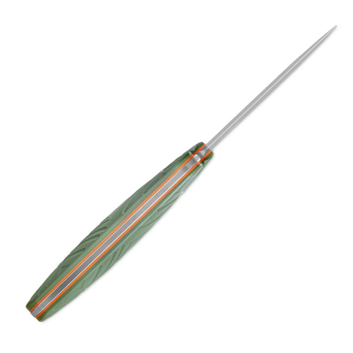 Нож с чехлом туристический SRM Fossa 605T-GP, (8.8 см) 14C28N / G10 зеленый  