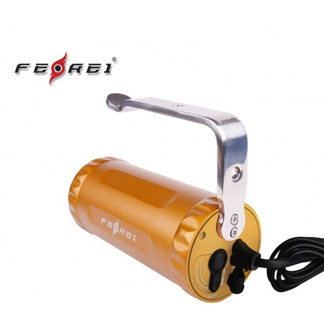 Подводный фонарь Ferei W160A Т6 тёплый жёлтый свет, 800 люмен  