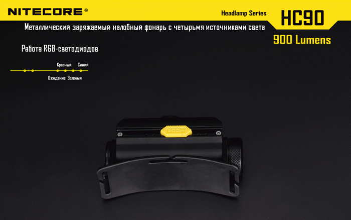 Фонарь налобный Nitecore HC90 Cree XM-L2, 900  