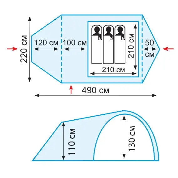 Палатка Tramp Grot 3 (v2) green UTRT-036  