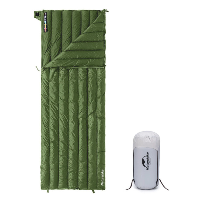 Спальный мешок с натуральным пухом Naturehike CWM295 CNK2300SD013, зеленый  