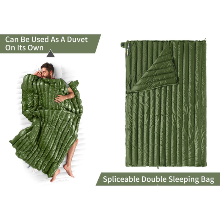 Спальный мешок с натуральным пухом Naturehike CWM295 CNK2300SD013, зеленый  