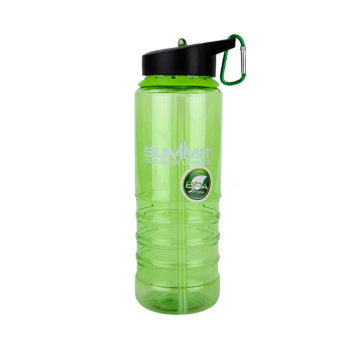 Бутылка Summit Water Bottle Tritan с соломинкой и карабином зеленая 700 мл  