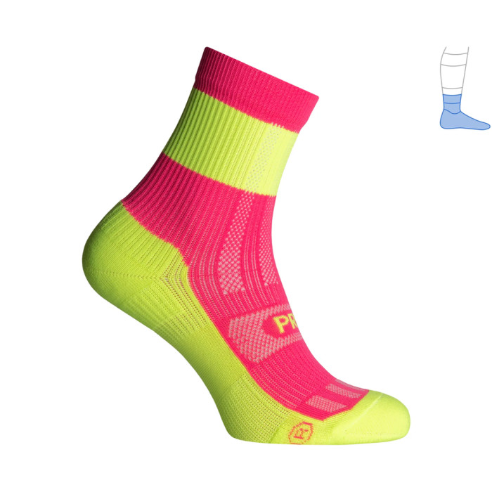 Компрессионные носки защитные летние Protector ShortDry Ultra салатово-розовые L 44-47  