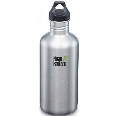 Бутылка для воды Klean Kanteen Classic Loop Cap 1182 мл - серебряная