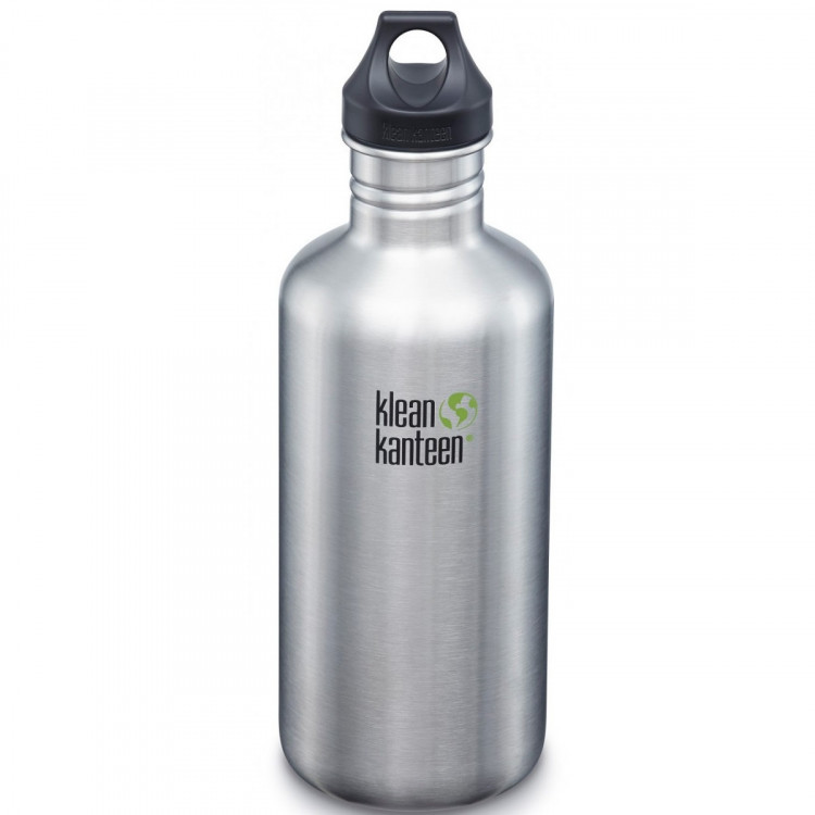 Бутылка для воды Klean Kanteen Classic Loop Cap 1182 мл - серебряная 
