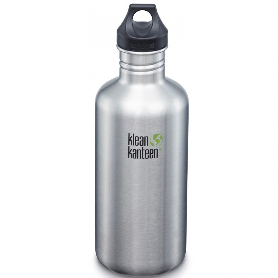 Бутылка для воды Klean Kanteen Classic Loop Cap 1182 мл - серебряная
