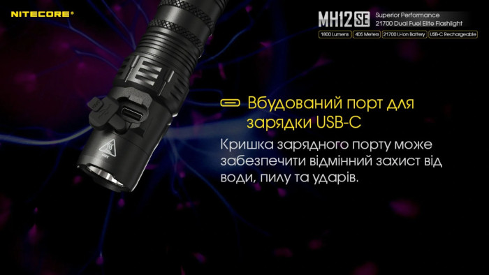 Фонарь Nitecore MH12SE (SFT-40-W LED, 1800 люмен)  