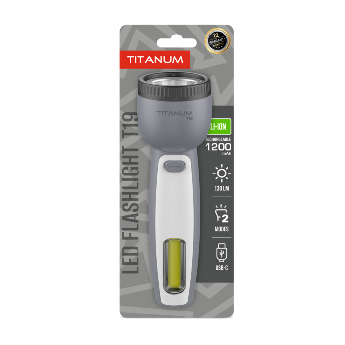 Портативный светодиодный фонарик TITANUM TLF-T19 130Lm Gray  