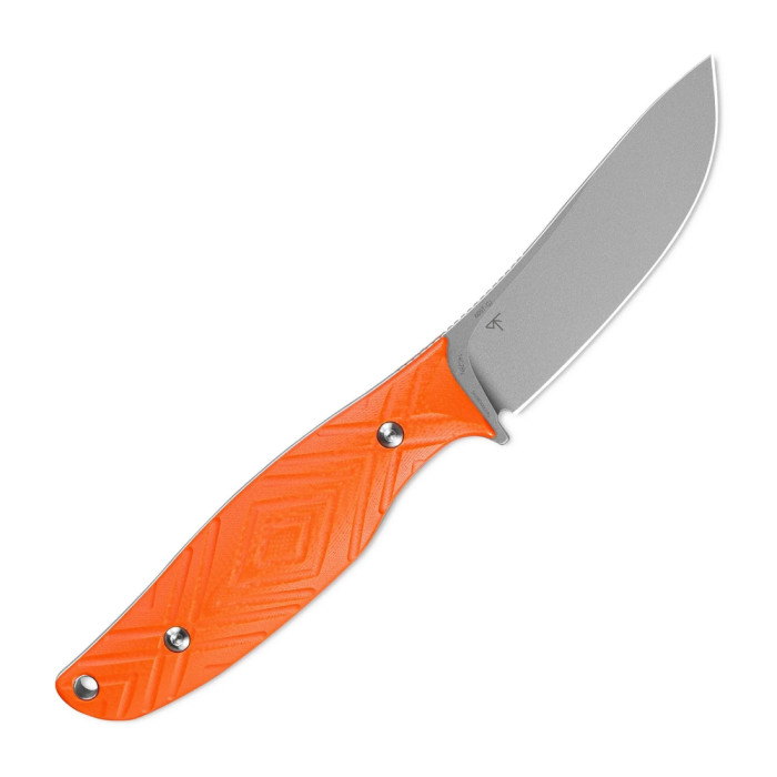 Нож с чехлом туристический SRM Fossa 605T-GJ, (8.8 см) 14C28N / G10 оранжевый  
