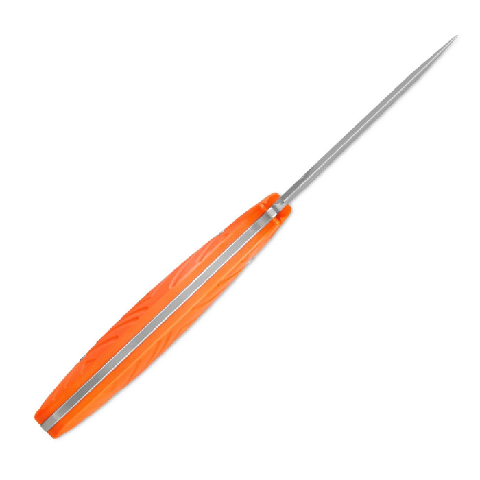Нож с чехлом туристический SRM Fossa 605T-GJ, (8.8 см) 14C28N / G10 оранжевый  