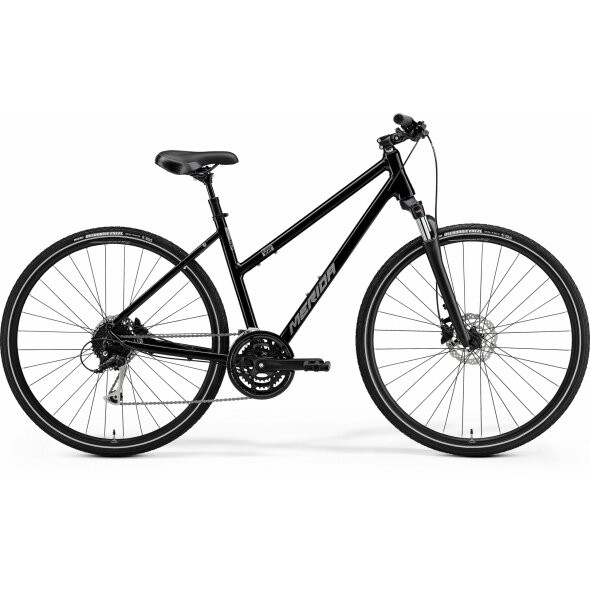 Велосипед Merida 2021 crossway 100 l(l)( 55l) glossy black(matt silver)  