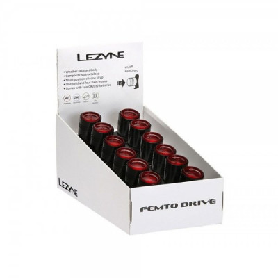 Набор задних велофар Lezyne FEMTO DRIVE BOX SET FRONT 12 штук черный 15 люменов Y10