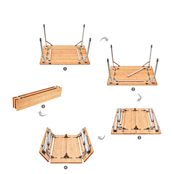 Складной стол Atepa BAMBOO TABLE L (AC2007) YELLOW  