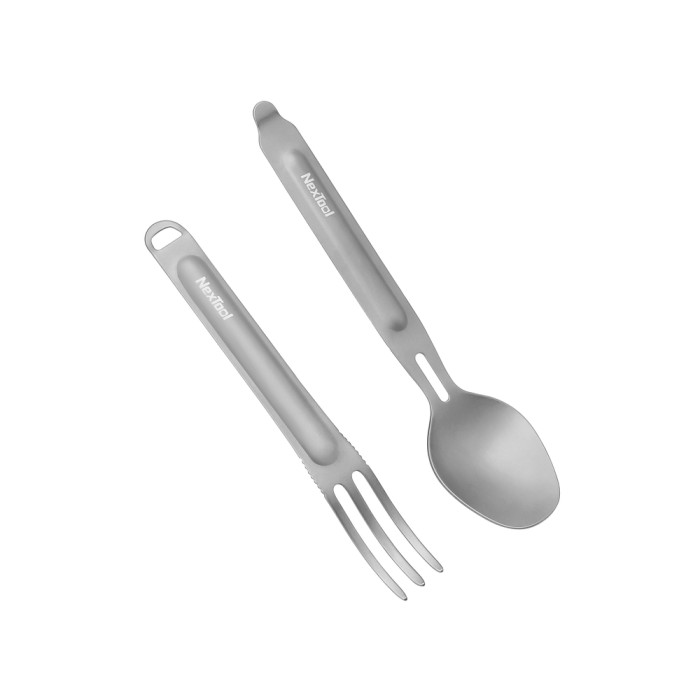 Туристический набор ложка-вилка NexTool Titanium Tableware Set, титан  