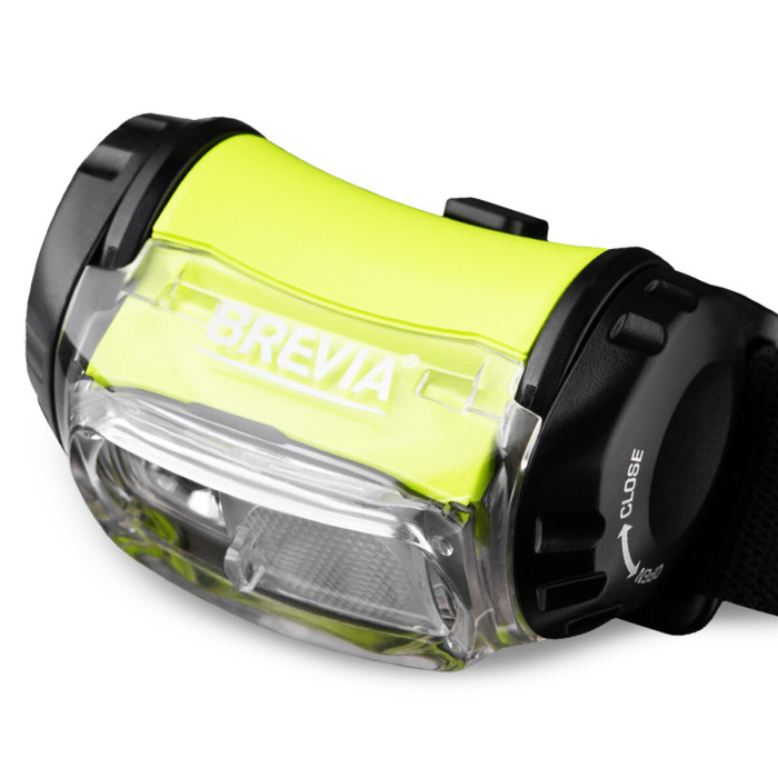 Фонарь налобный Brevia 255Lm, 3 режима+flash+red, 3xAAA, IP64 (белый/красный)  