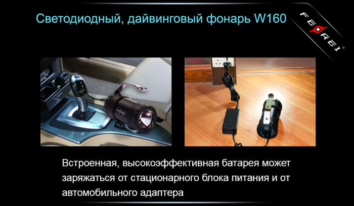Подводный фонарь фонарь Ferei W160 U2, 1000 лм.  