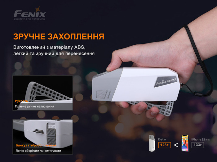 Фонарь ручной с автономным питанием Fenix E-STAR (восстановленная/открытая упаковка)  