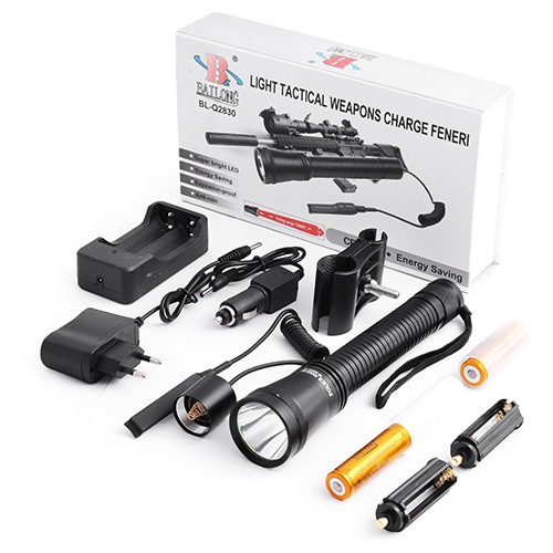 Подствольный фонарь Police Q2830-T6, серый XM-L, 2 x18650,ЗУ 220 V ,ЗУ 12 V  