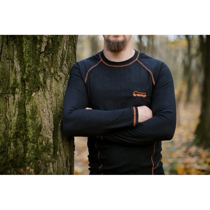 Термобелье мужское Tramp Microfleece комплект (футболка+штаны) black UTRUM-020, UTRUM-020-black-S  
