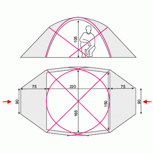 Палатка Terra Incognita Toprock 2 зеленый  