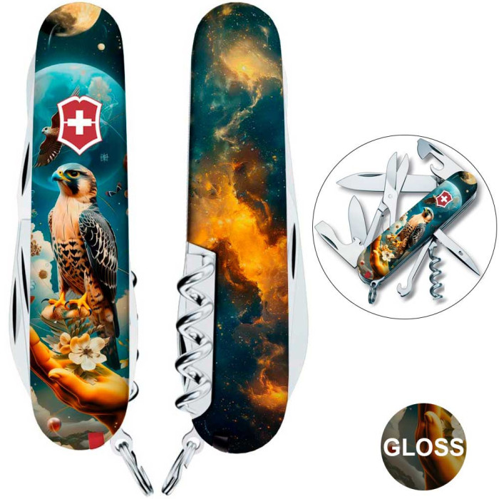 Складной нож Victorinox CLIMBER UKRAINE Сокол-защитник  