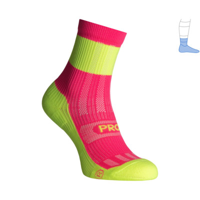 Компрессионные носки защитные летние Protector ShortDry Ultra салатово-розовые M 40-43