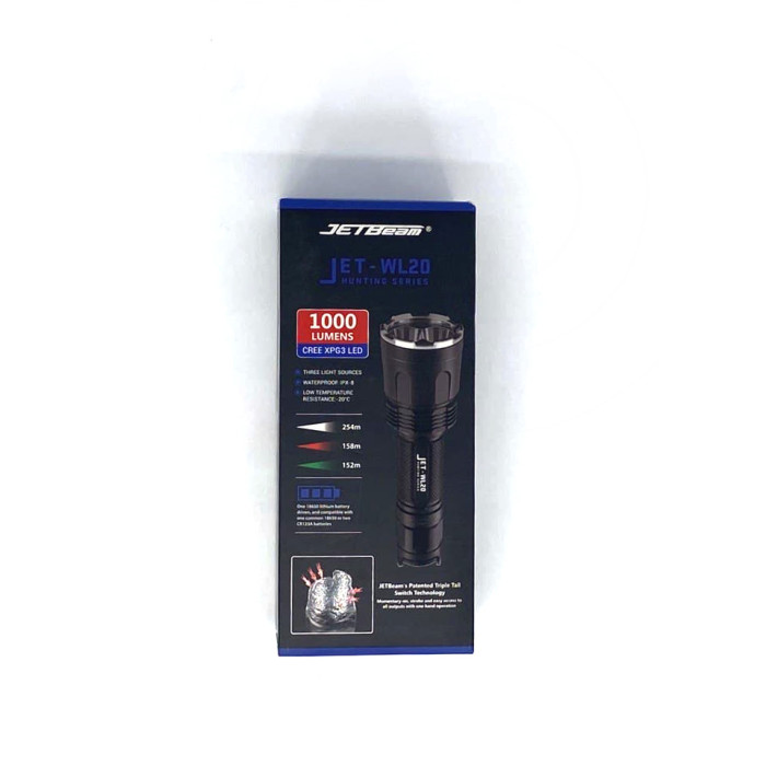 Фонарь-стробоскоп JetBeam WL20 Hunting + 2600 mAh, 1000 люмен  