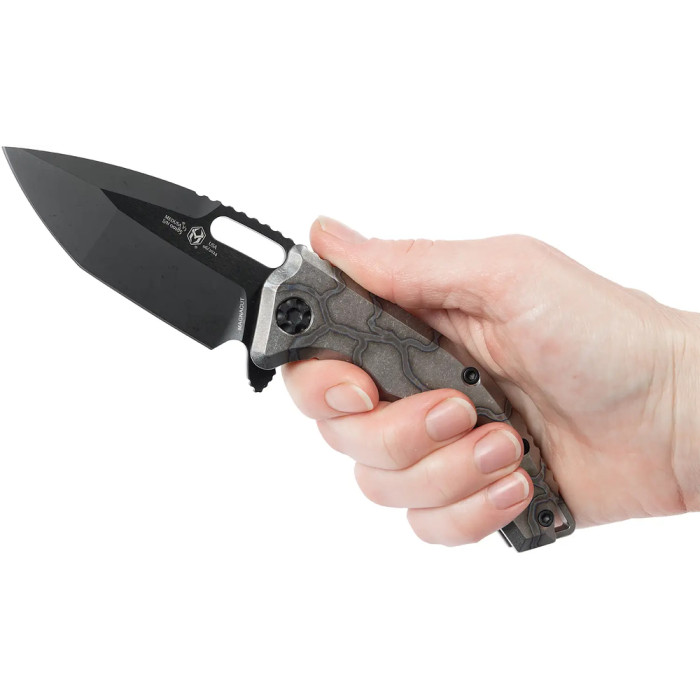 Нож Heretic Medusa Tanto DLC Magnacut Flamed Titanium Grey  