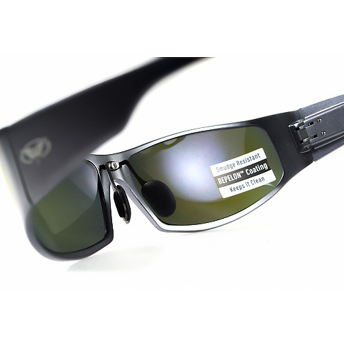 Очки Global Vision Bad-ASS1 GunMetal (G-Tech blue) зеркальные синие в металлической оправе  