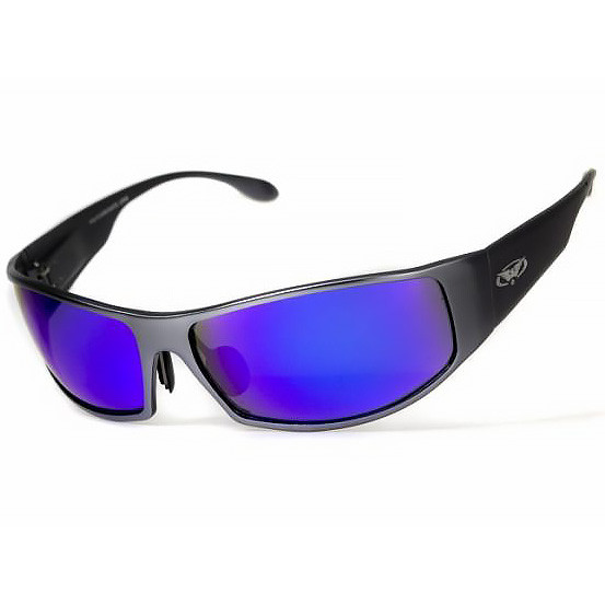 Очки Global Vision Bad-ASS1 GunMetal (G-Tech blue) зеркальные синие в металлической оправе  