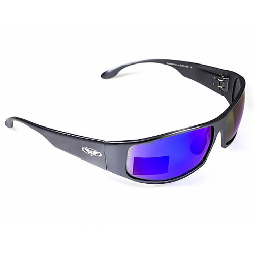 Очки Global Vision Bad-ASS1 GunMetal (G-Tech blue) зеркальные синие в металлической оправе  