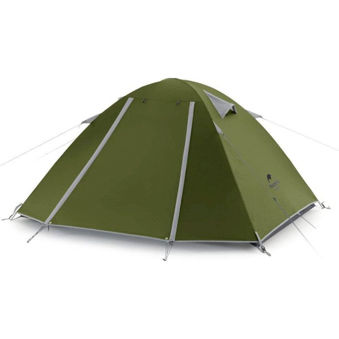 Палатка трехместная Naturehike P-Series NH18Z033-P, 210T/65D, темно-зеленый 
