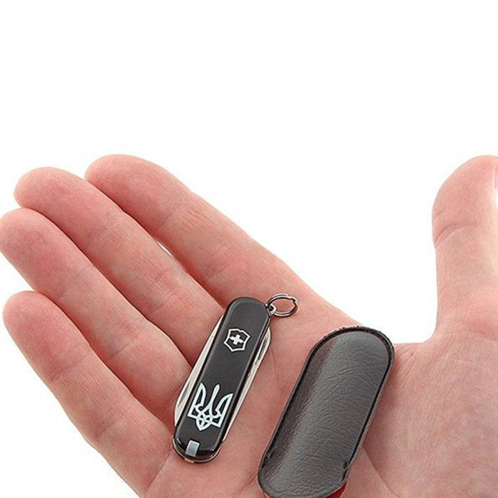 CLASSIC SD UKRAINE  58мм/1сл/7функ/черн/чехол /ножн /Трезубец.бел.  