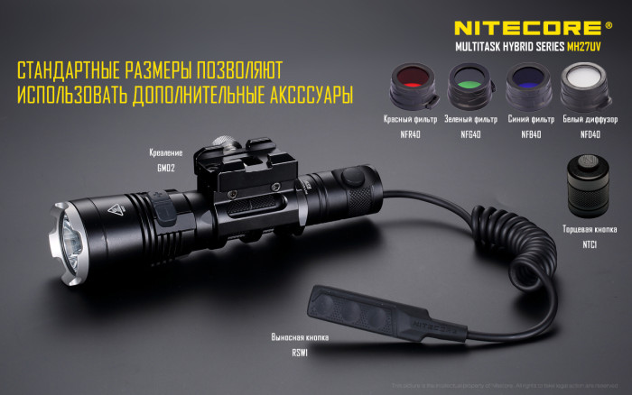 Фонарь ультрафиолетовый Nitecore MH27UV  