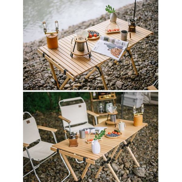 Стол раскладной деревянный Naturehike NH19JJ009, светлое дерево, большой  