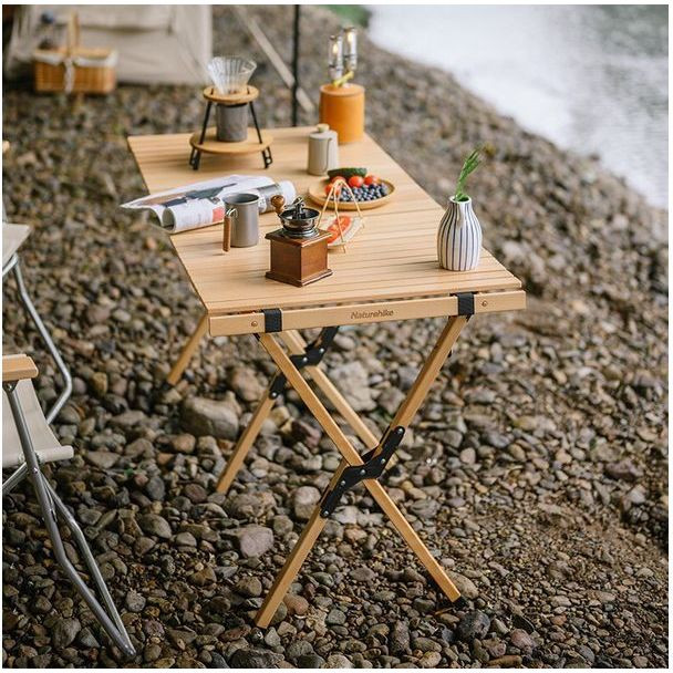 Стол раскладной деревянный Naturehike NH19JJ009, светлое дерево, большой  